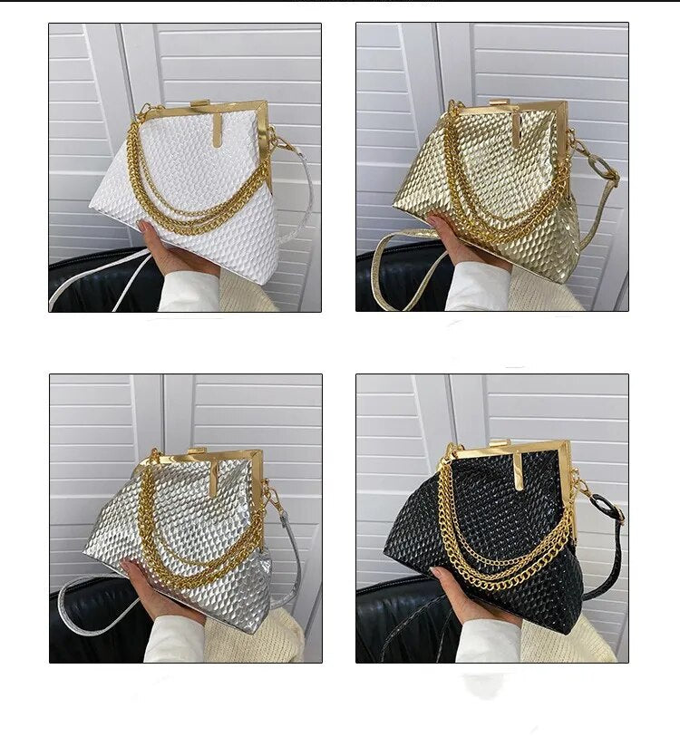 Bagkcopp Women Clutch Purses Bride and Bridesmaid Handbag Crossbody Bag,Chain Elegant Evening Bag