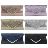 Women'S Glitter Shimmer Envelope Ladies Sequins Evening Party Prom Smart Jane Clutch Bag Handbag Shiny Sequin Purse For Women