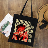 Jujutsu Kaisen Cartoon Shopping Canvas Bag Ryomen Sukuna Itadori Yuji Shopper Bag Okkotsu Yuta Gojo Satoru Shoulder Tote Bags