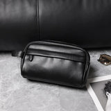 LAYRUSSI Large-Capacity Makeup Bag Leather Cosmetic Bag Men Toiletries Organizer Portable Travel Waterproof Handbags Wash Bags