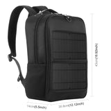 Solar Backpack 14W Solar Panel Powered Backpack Laptop Bag Water-resistant Large Capacity with External USB Charging Port