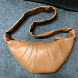 Cowhide dumpling bag leather fashion one-shoulder crossbar stick bag for women