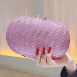 2023 New Women Full Side Diamond Clutch Bags Wedding Dinner Wallets With Chain Mini Banquet Purse Egg Shaped Wallets