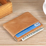 Genuine Leather Coin Purse For Men Women Cowhide RFID Short Slim Squeeze Opening Change Card Holder Pouch Money Key Storage Bag