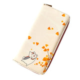 Anime Natsume Yuujinchou Women's Cartoon Wallet Female Clutch Long Purse Zipper Coin Pocket Card Holder Portefeuille femme