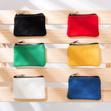 DIY Canvas Cotton Mini Coin Wallet Bag Zipper Coin Key Bag Money Pocket Purse Women Men Small Change Coin Purses Kid Pouch Gift