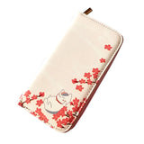 Anime Natsume Yuujinchou Women's Cartoon Wallet Female Clutch Long Purse Zipper Coin Pocket Card Holder Portefeuille femme