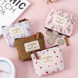 Fashion Flower Pattern Coin Purses Small Fresh Canvas Coin Wallet Lady Girls Earphone Coin Key Money Storage Bag Zipper Pouch