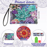 2pcs DIY Special Shaped Diamond Painting Bags Women Wristlet Bags Zipper Wallet Women Clutch Storage Bag Girls Handbag Gift