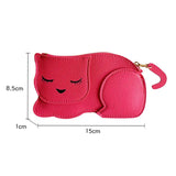 Cartoon Cat PU Leather Coin Purse Zipper Key Bag for Women Portable Key chain Children's Toys Girls Card Holder Wallet