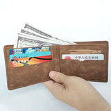 New Fashion Retro Men PU Leather Wallets Small Money Purses Design Dollar Price Top Men Thin Wallet With Coin Bag