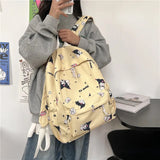 2023 New Sanrio  Kuromi Pochacco Printed Shoulder Bag Female Junior High School Students Campus Simple Large-capacity Backpack