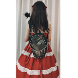 Coffin Shaped Backpack for Young Girls Women Shoulder Bag Small Travel School Bag Japanese Ita Purse Pin Display Bag with Insert